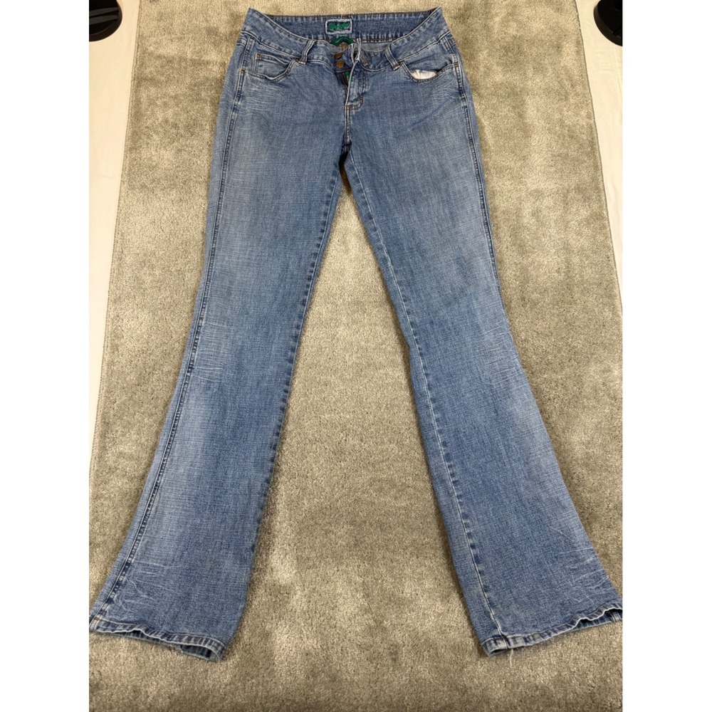 Wrangler Premium Patch Ultra Low Rise Bootcut Jeans Blue 9/10x36 07MWSLS
